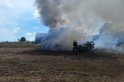 ​Prejuízo total - Colheitadeira é destruído pelo fogo em Riqueza