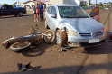 ​Colisão entre moto e veiculo deixa motociclista ferido em Campo Erê.