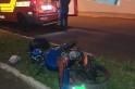 ​Após queda da moto que conduzia, homem é levado para hospital