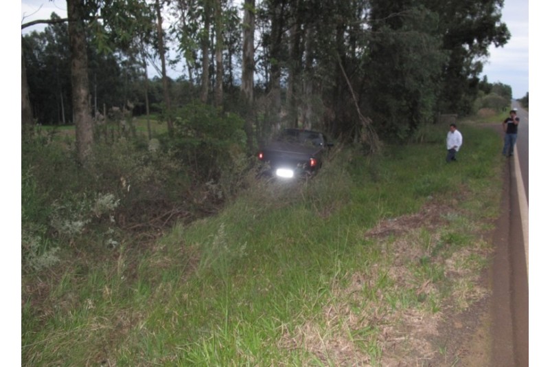 Motorista ainda conseguiu desviar o veiculo das arvores. - Foto: slowvideo.com.br