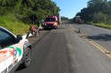 ​Colisão entre moto e caminhão deixa dois feridos