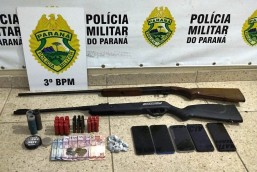 ​Trio suspeito de assalto em Quedas do Iguaçu é preso em Vitorino com armas, munições e drogas