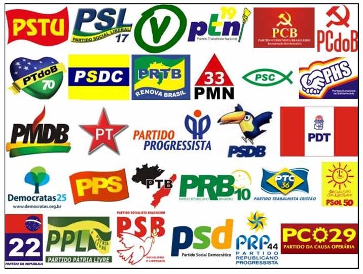 Símbolos dos 29 partidos registrados no TSE - Arte: TRESC