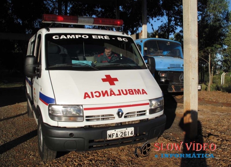 Atendimento esta sendo feito com a ambulancia da unidade de Saude de Campo Erê. Foto: www.campoere_1.com