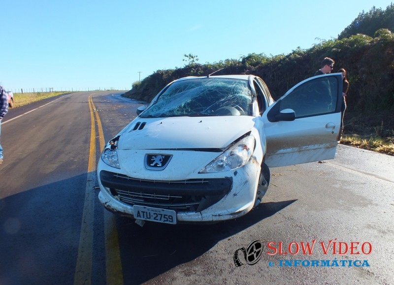 Veiculo saiu da pista e capotou. Foto: www.campoere_1.com
