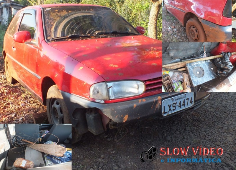 Veiculo com irregularidades foi apreendidos e no detalhe palanque de cerca que estavam no mesmo. Foto: www.campoere_1.com/Jandir Sabedot