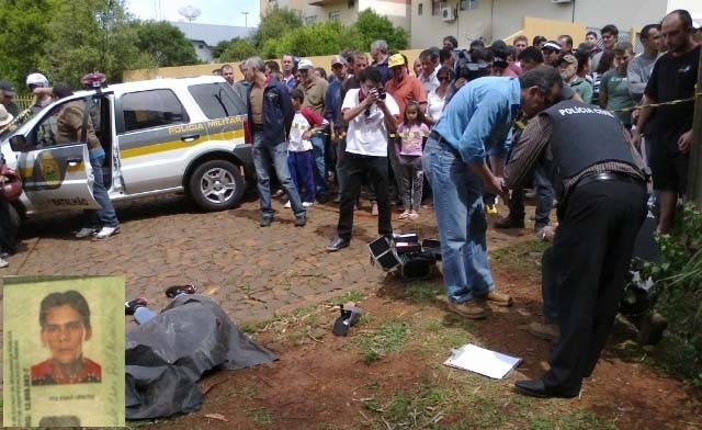 Assaltante foi morto. Foto: Evandro Artuzi - NP Sudoeste 