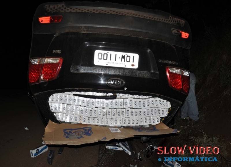 Veiculo capotou e vitimou condutor. Foto: Jornal Novoeste de Maravilha SC