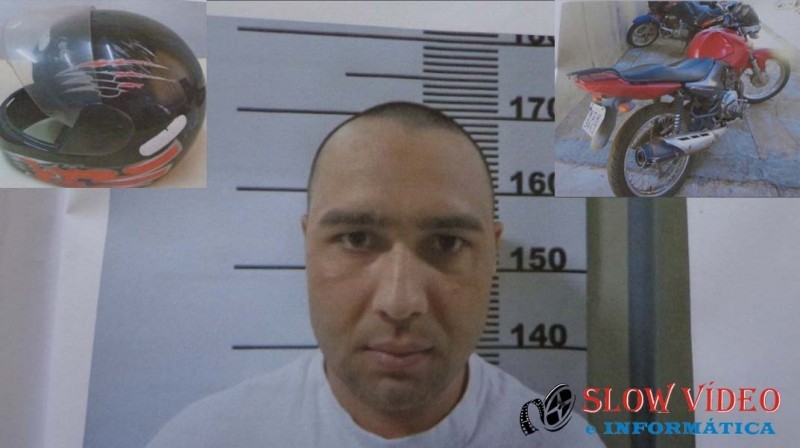  Zezé com seu capacete e moto. Foto montagem www.campoere_1.com 