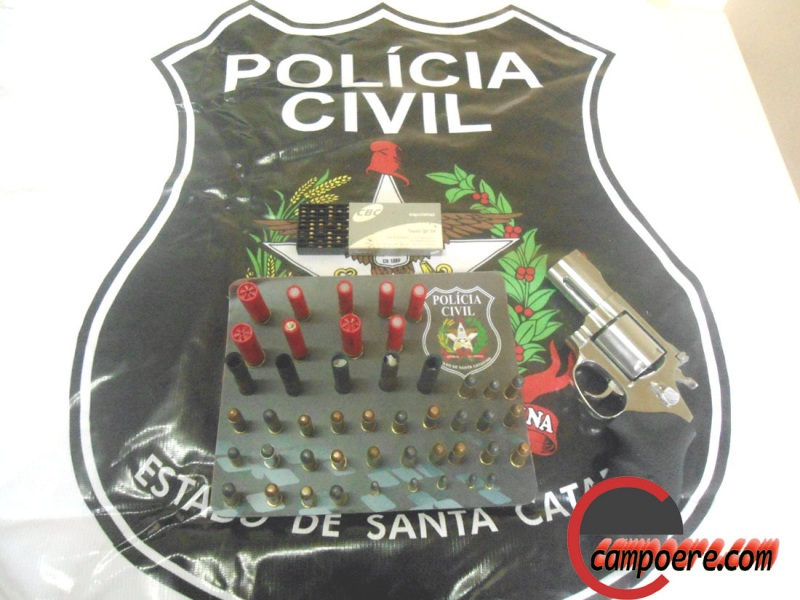Armas e municições foram apreendidas. Foto: PC