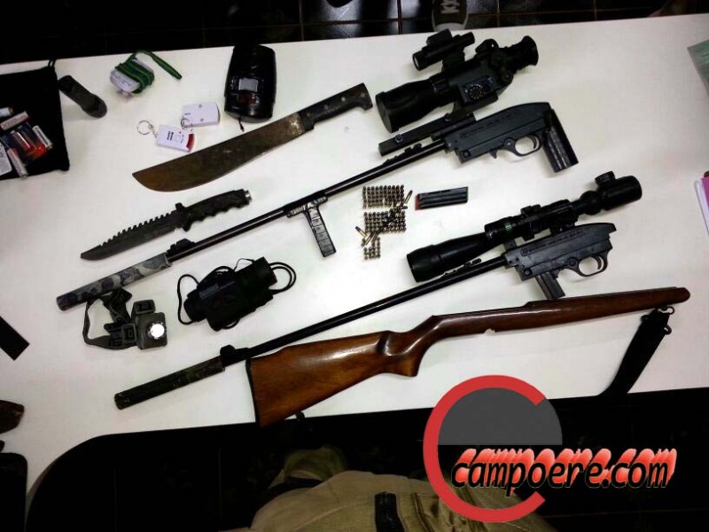 Armas e munições apreendidas. Foto: www.campoere_1.com