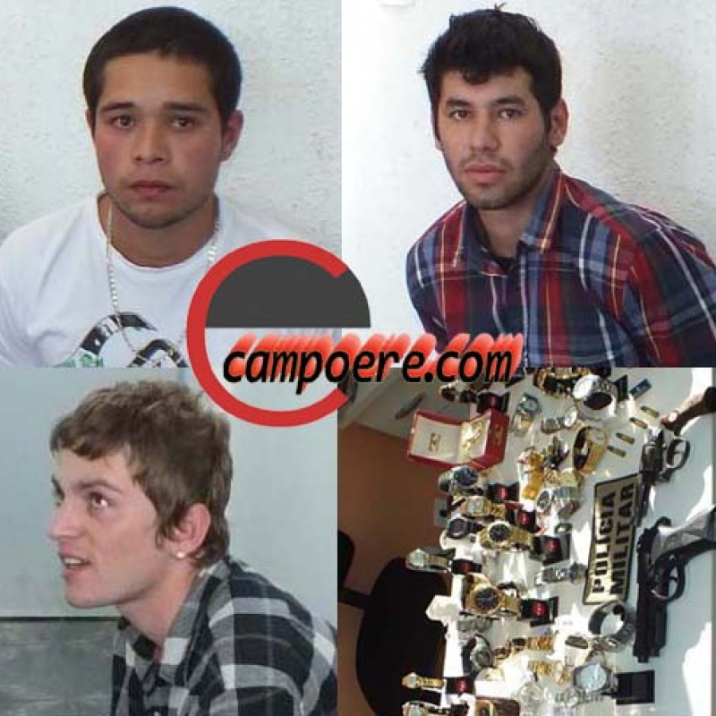 Daniel, Renato, José e relógios roubados. Foto montagem www.campoere_1.com