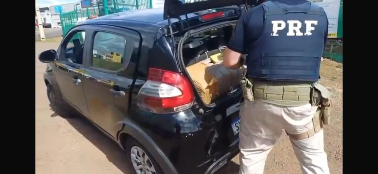 PRF apreende 115 quilos de maconha e prende dois homens em São Lourenço do Oeste