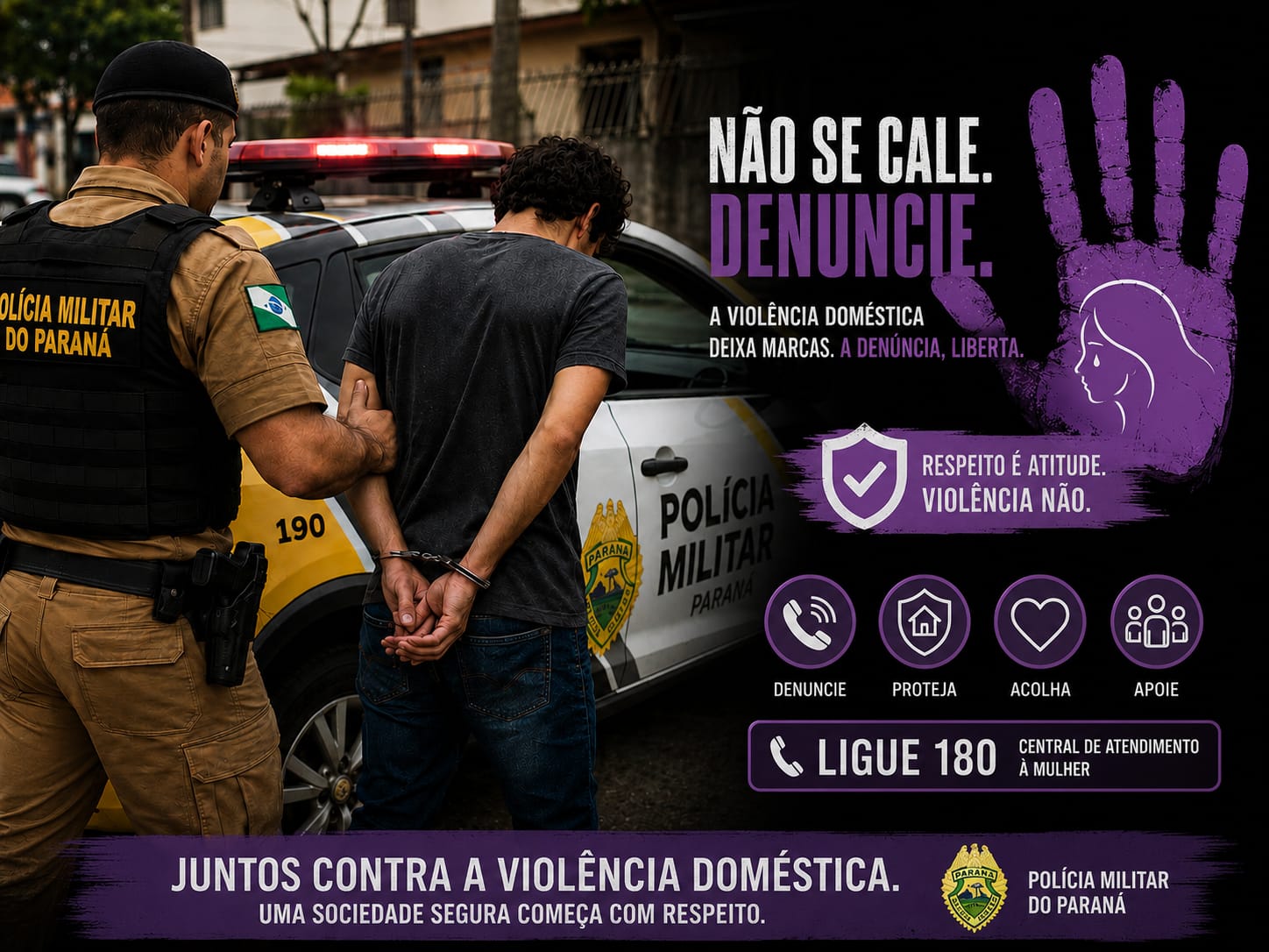 Não adiantou fugir: após agredir companheira, homem é preso pela PM em Marmeleiro