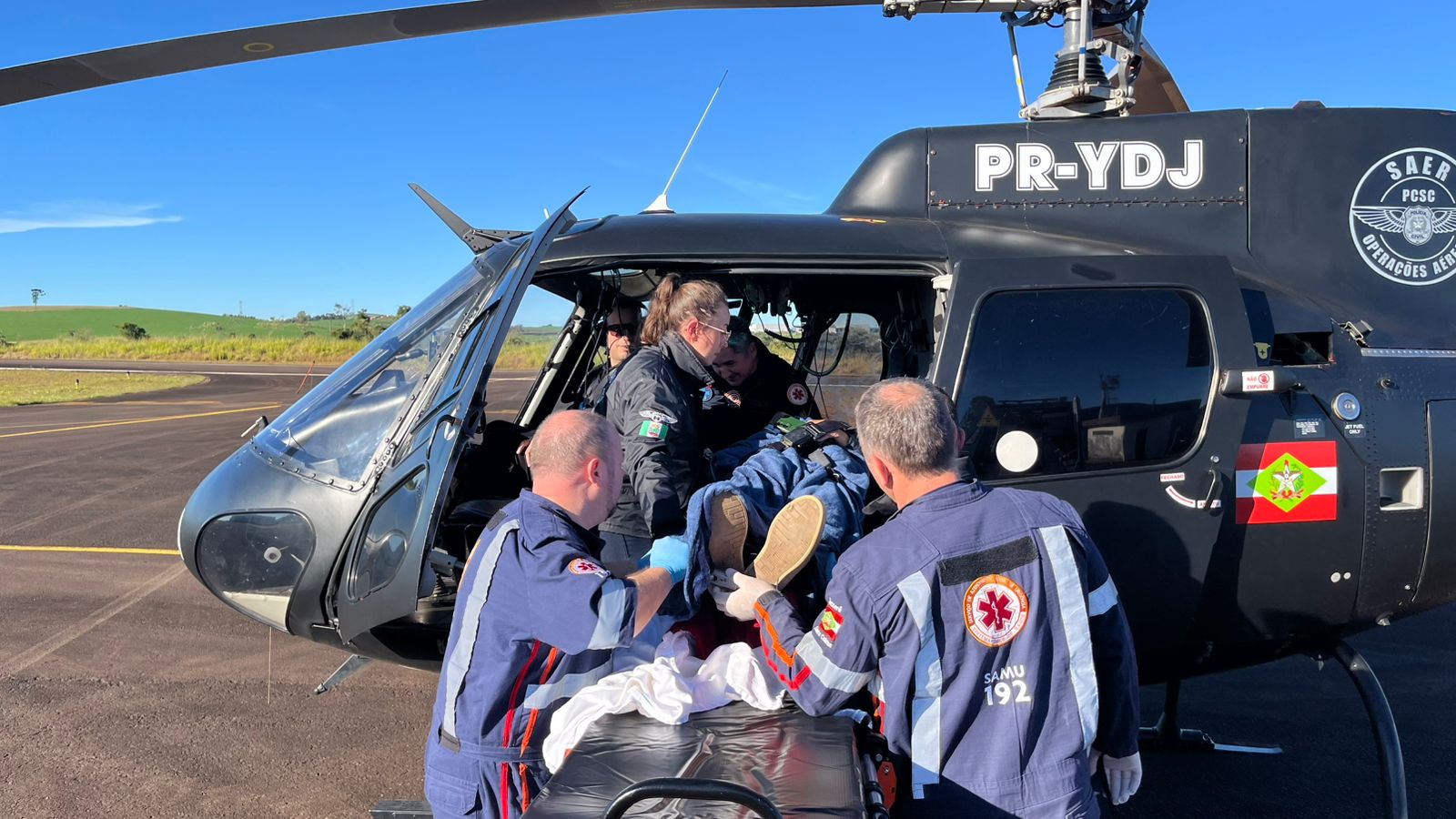 Aeronave da Polícia Civil realiza três missões aeromédicas em uma tarde e soma 12 operações de vôo
