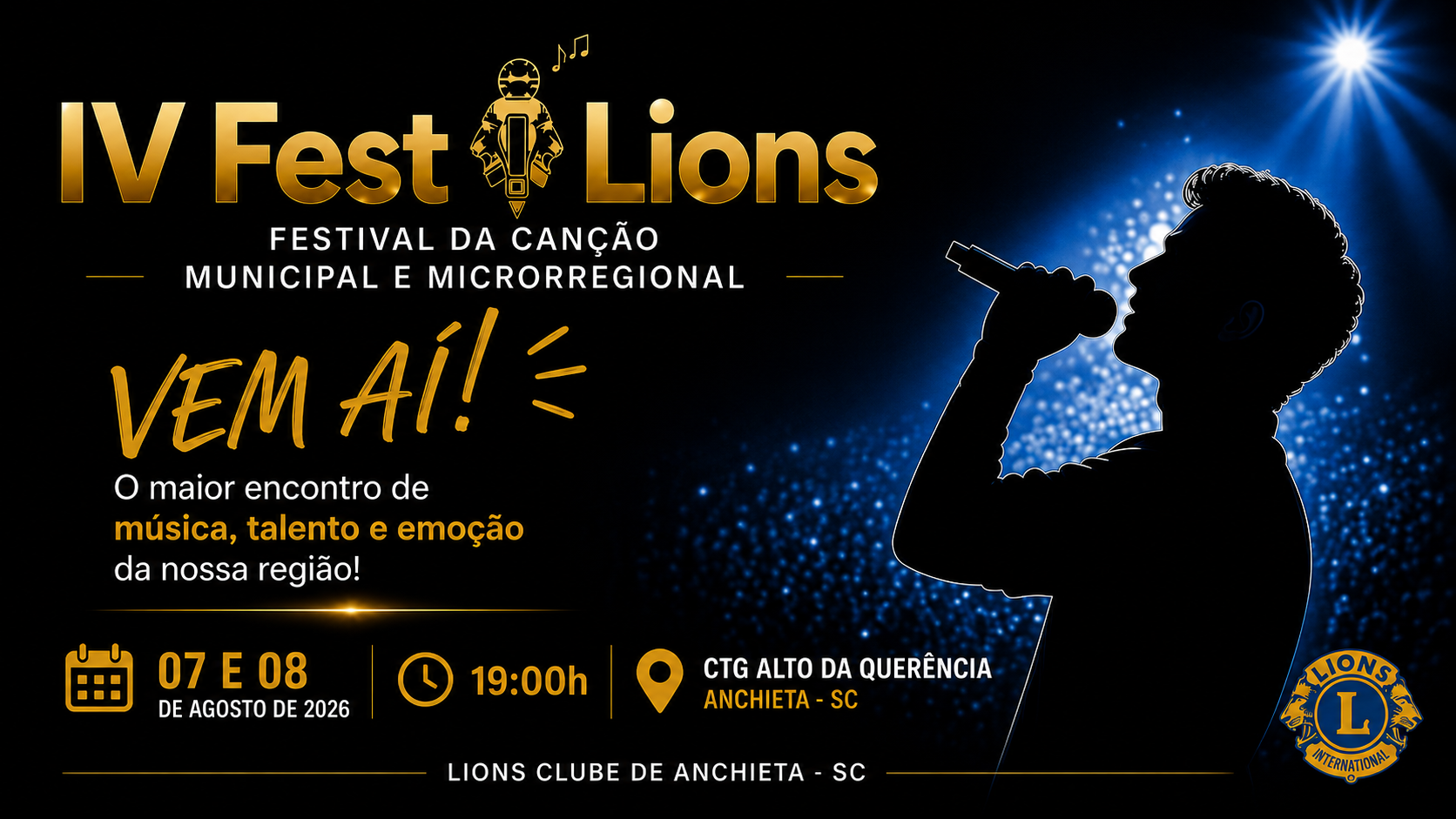 IV Fest Lions de Anchieta acontece neste fim de semana com grandes atrações musicais