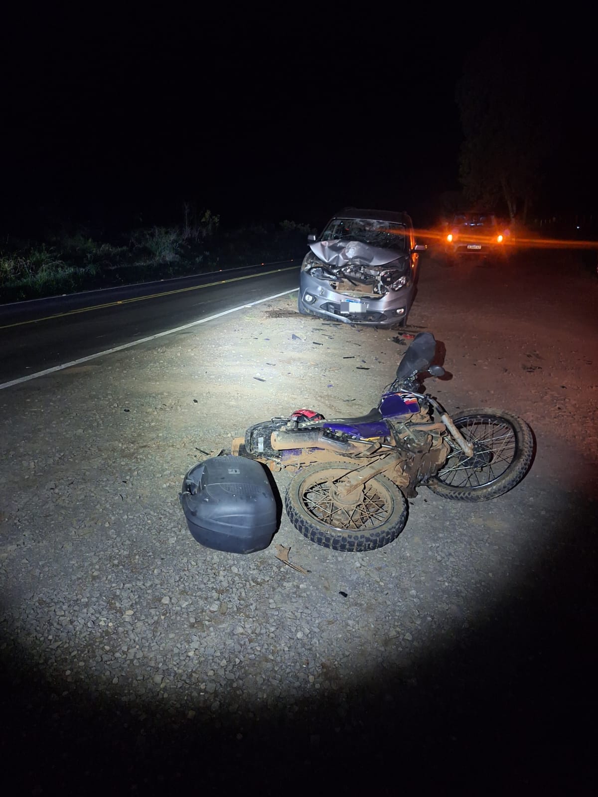 Motociclista fica gravemente ferido após colisão frontal na SC-161, em Anchieta