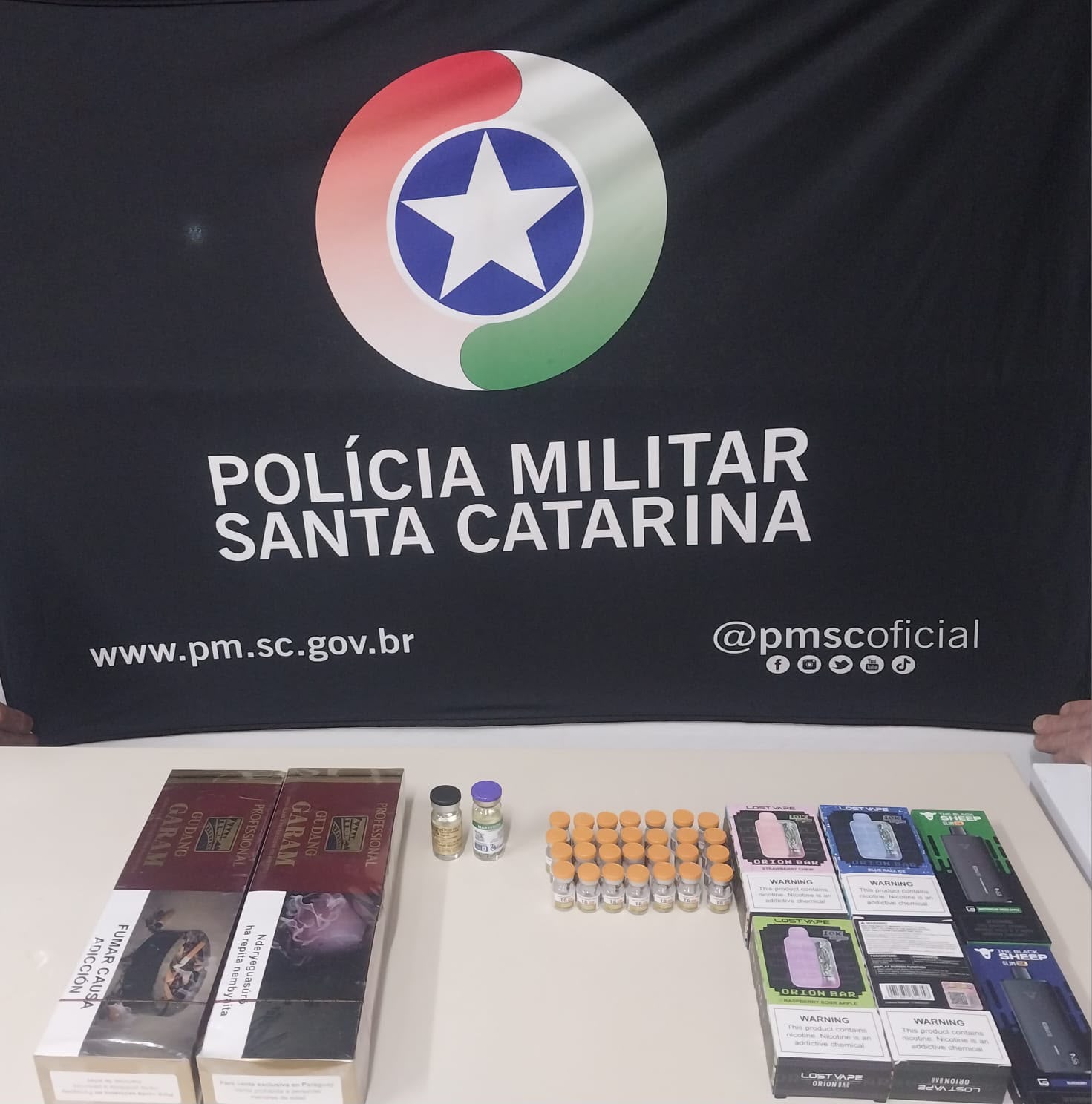 Polícia Militar apreende mercadorias de contrabando e descaminho em Maravilha