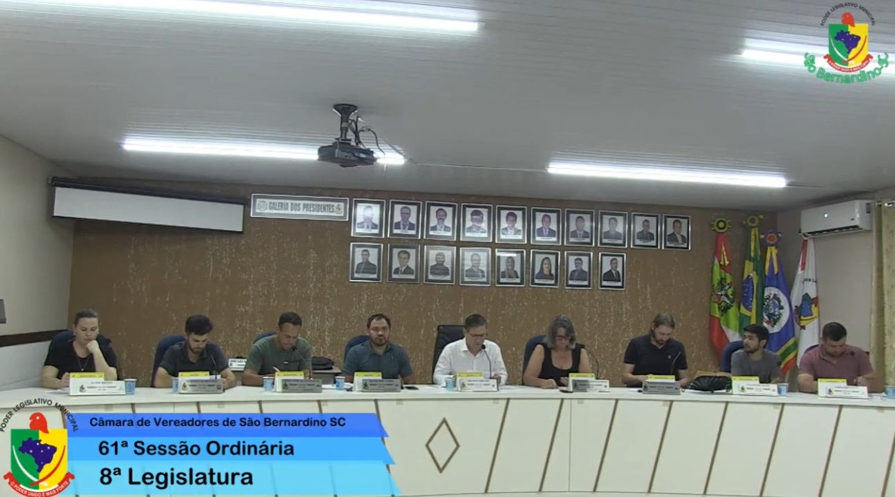 Reunião Ordinária da Câmara Municipal de São Bernardino rejeita projetos e aprova alterações no orçamento
