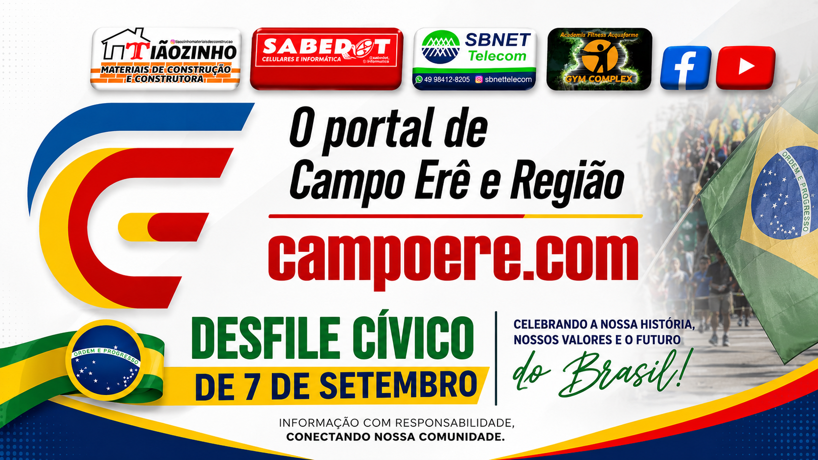 Confira a ordem do desfile cívico de sete de setembro em Campo Erê