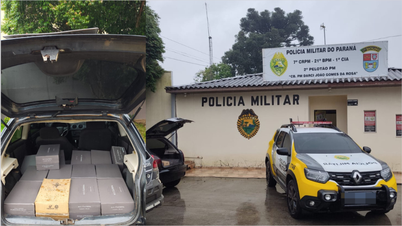 Polícia apreende veículo carregado com vinho argentino em Marmeleiro