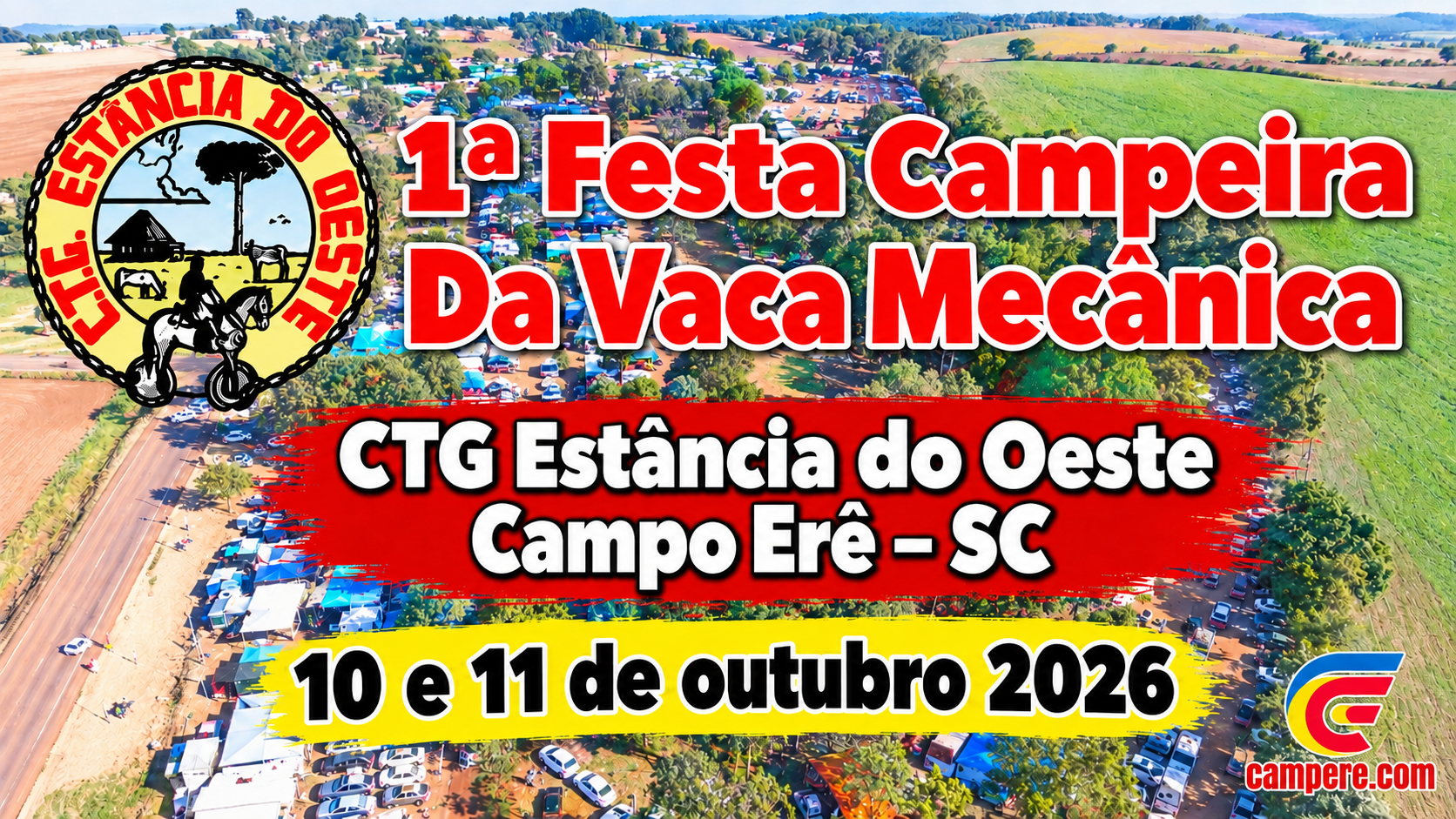 CTG Estância do Oeste promove 1ª Festa Campeira da Vaca Mecânica em Campo Erê