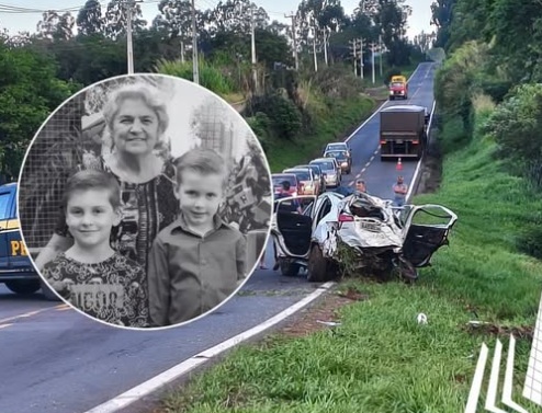Avó e dois netos morrem em grave acidente na BR-163, em Bom Jesus do Sul