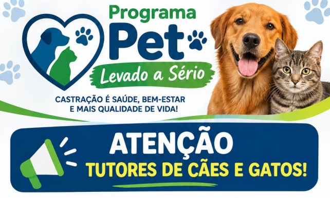 Campo Erê terá dia de castração de cães e gatos no próximo dia 26